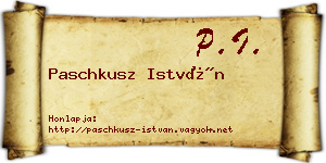Paschkusz István névjegykártya